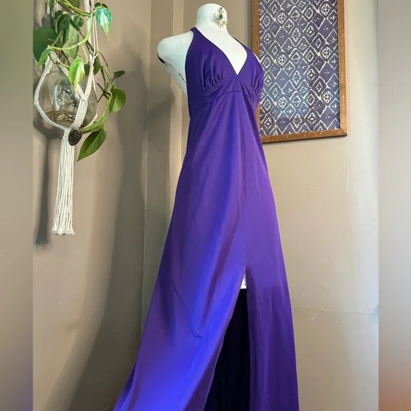 Vintage 70’s Purple Halter Dress Sz S‎ - Picture 3 of 5